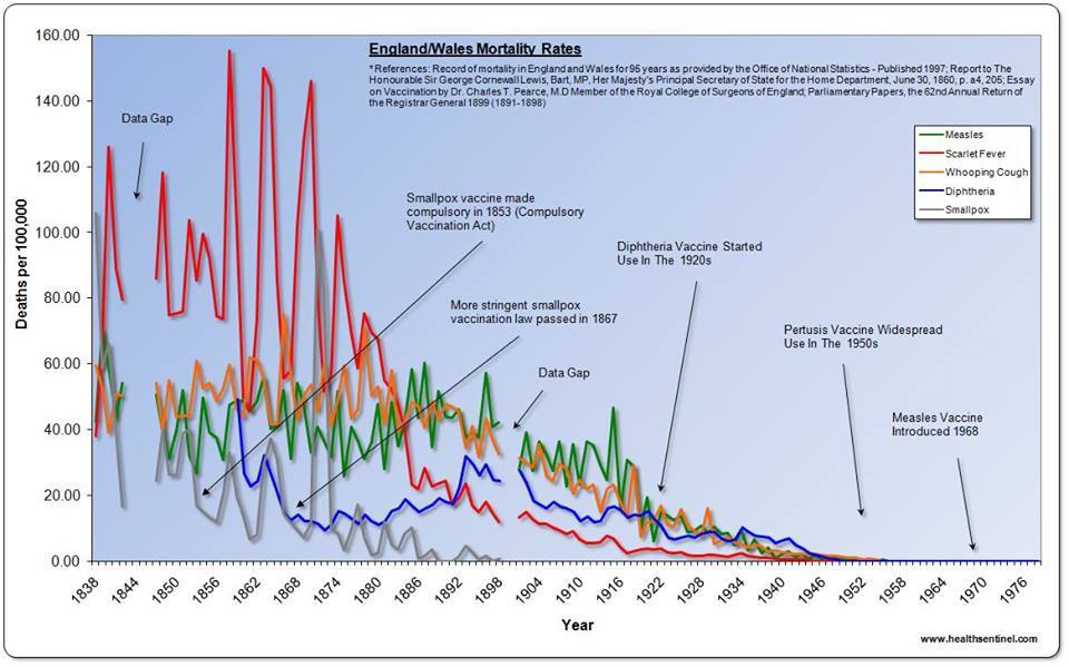Sanitation, Antibiotics, and Nutrition Saved Humanity. Not Vaccines. - Blog and News - Diverse Health Services, PLLC - disease-graph